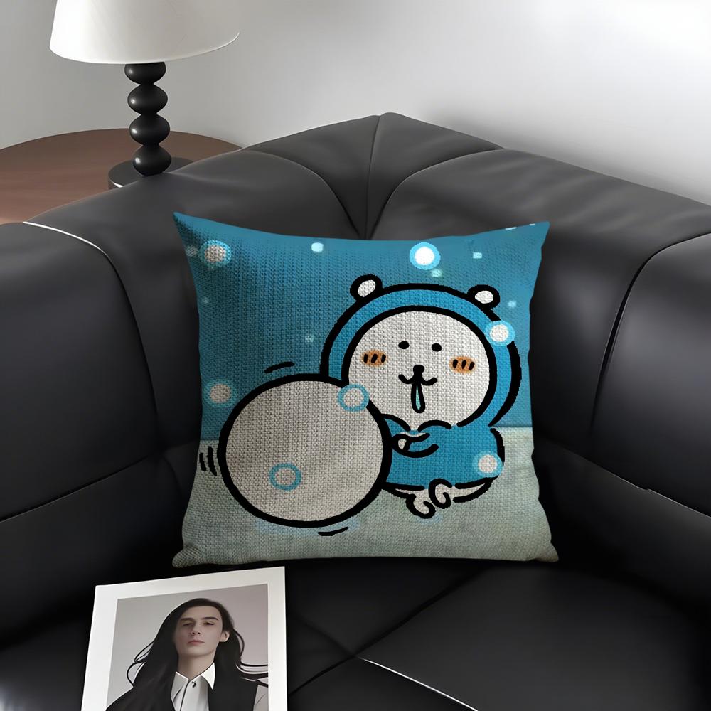 

JJokes BearR Cartoon Cushion Cover Natural Linen Organic Fabric DoubleSided Printing Sofa Home Decor Gift Pillow Case 30x30cm