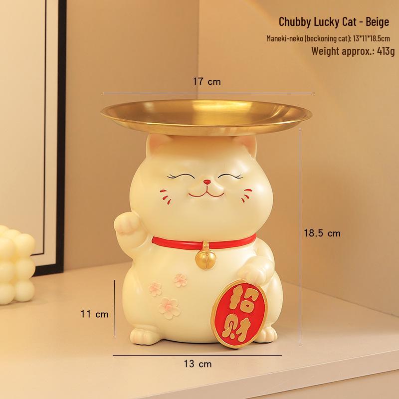Creative Chubby Maneki-neko Entryway Display Ornament - Home & Living Room Housewarming Gift