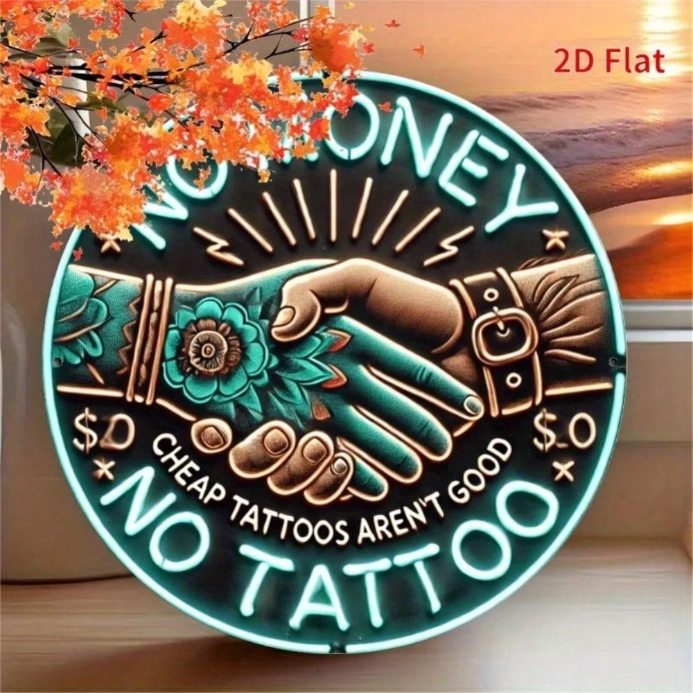 Metal Sign Tattoo Studio Decor Neon Style Art for Shop Wall Display
