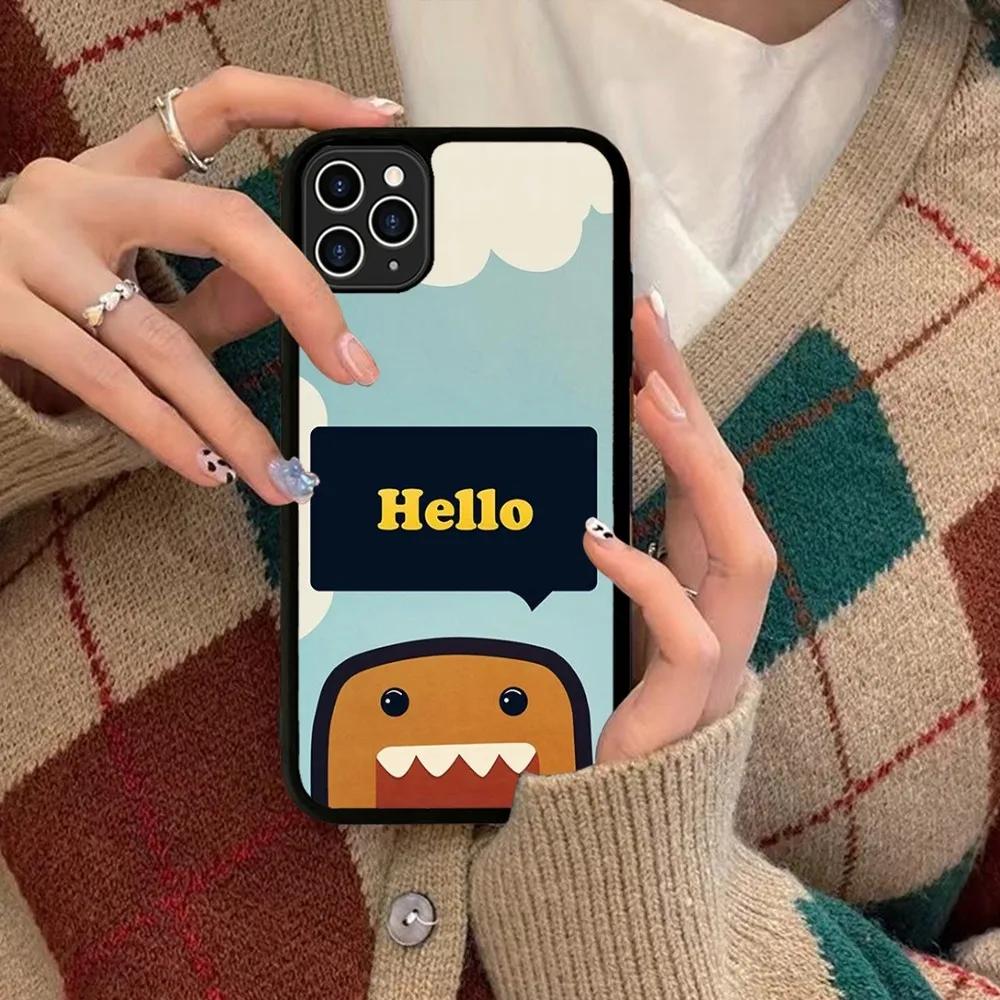 Cute Domo-kun Phone Case Silicone PC+TPU For For iPhone  11 12 13 14 15 16 Plus Pro Max Cover