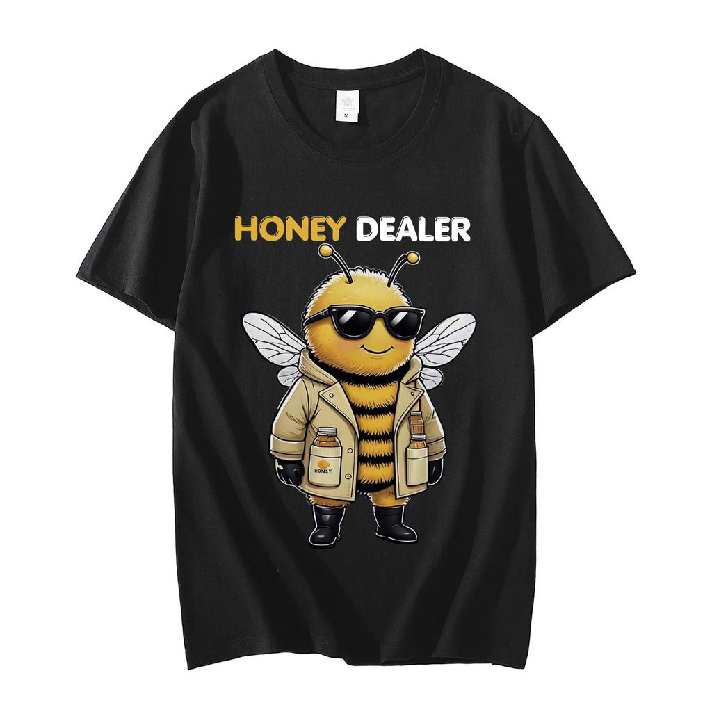 Honey Dealer Funny Bee Graphic T Shirt Men Women Fashion Y2k Clothing Tshirt Summer Casual Oversized Cotton Tshirts Streetwear