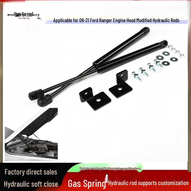 Гидравлический кронштейн капота Ford Ranger 2009-2021/Everest T5-T9 Carbon Steel чёрный