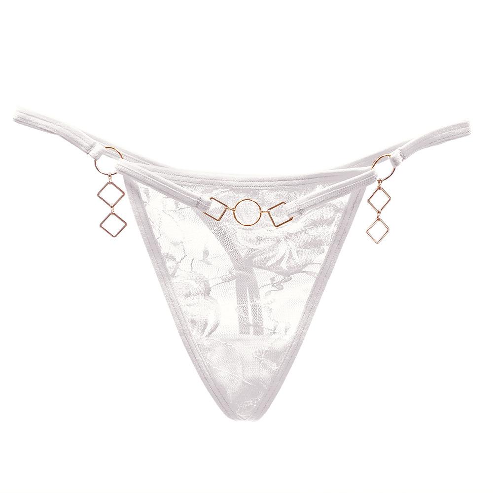 Fashion Metal Chain Spice Girls Underwear Wear Thong Female Seduction Lace Interwoven Hollow Waist Sexy Panties