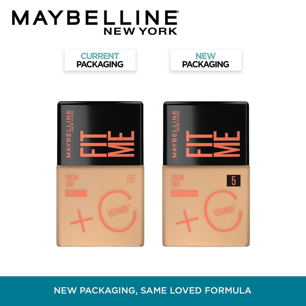 Maybelline New York Fit Me Fresh Tint 30ml SPF 50 ile C Vitamini Doğal Kapatıcılık Günlük Makyaj Ton 05