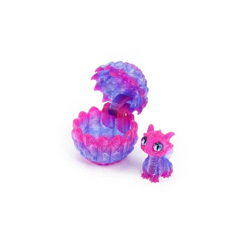 Magic Hatching Dragon Eggs Set - 3D Printed Figurine Cracked Eggs with Baby Dragons Inside, Fantasy Collection & Party Gift