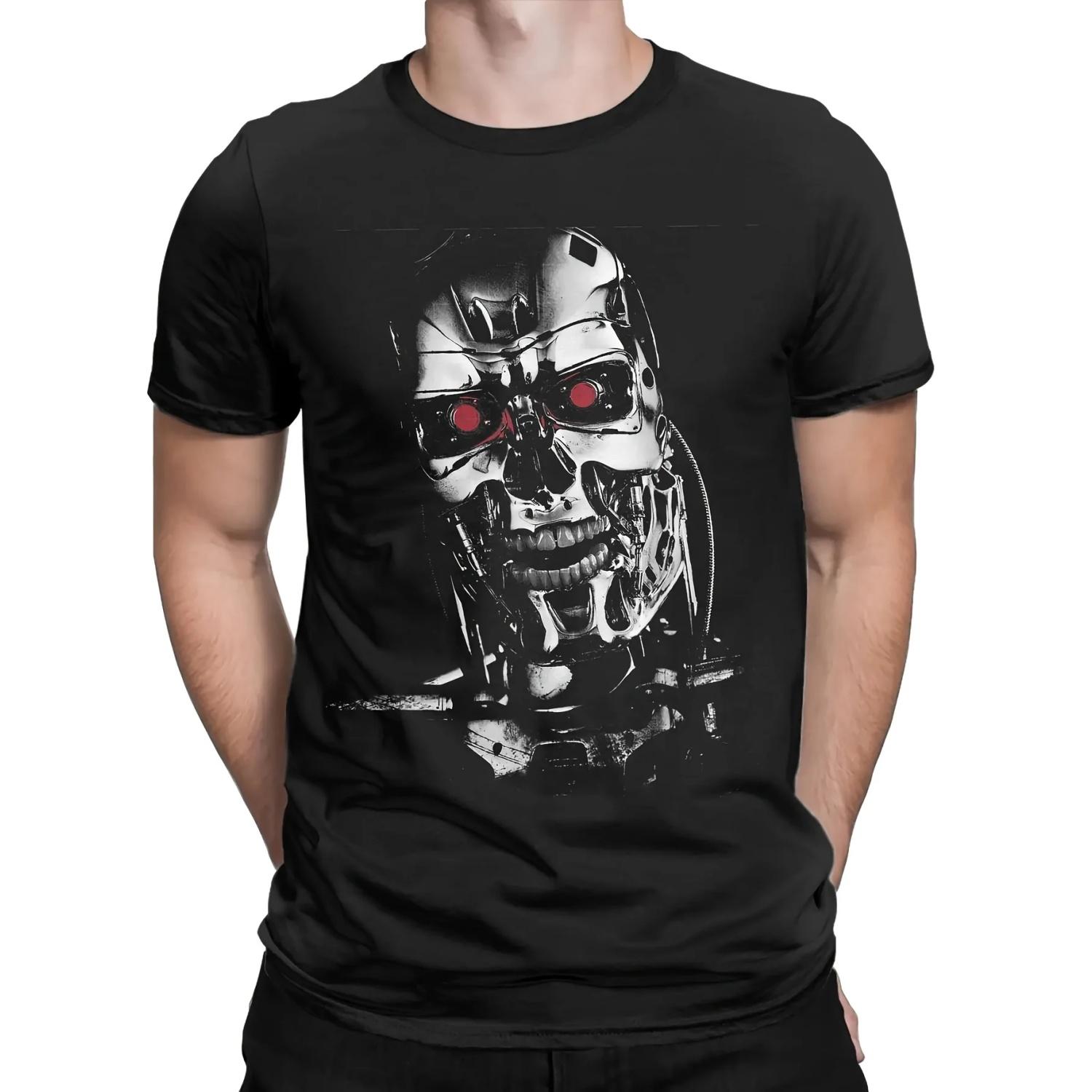 

Men s Terminator T-800 Cybertron System Logo T-shirt Printed Casual Science Fiction Movie Fans and Game Apparel Selection XXXXXL