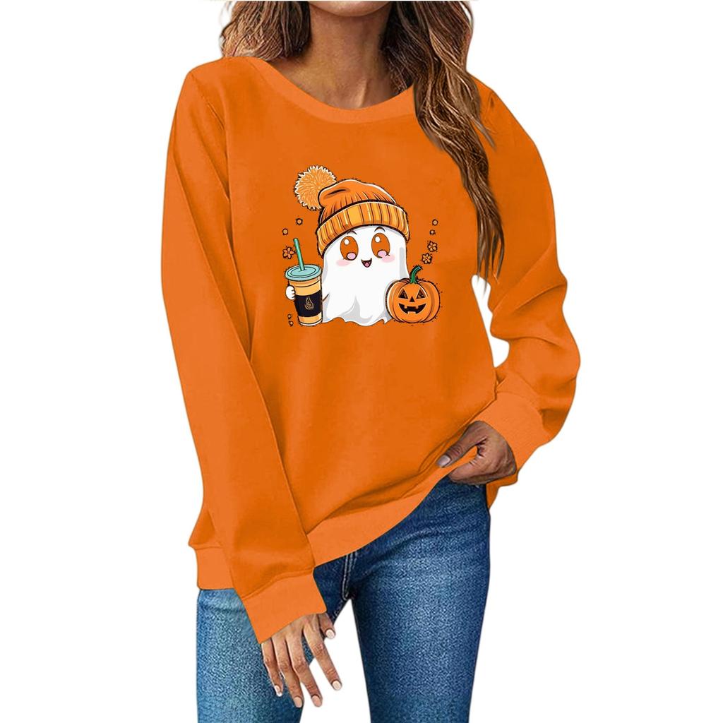 Women's Fashion Casual Print Casual Long Sleeve Round Neck Sweatshirt Top