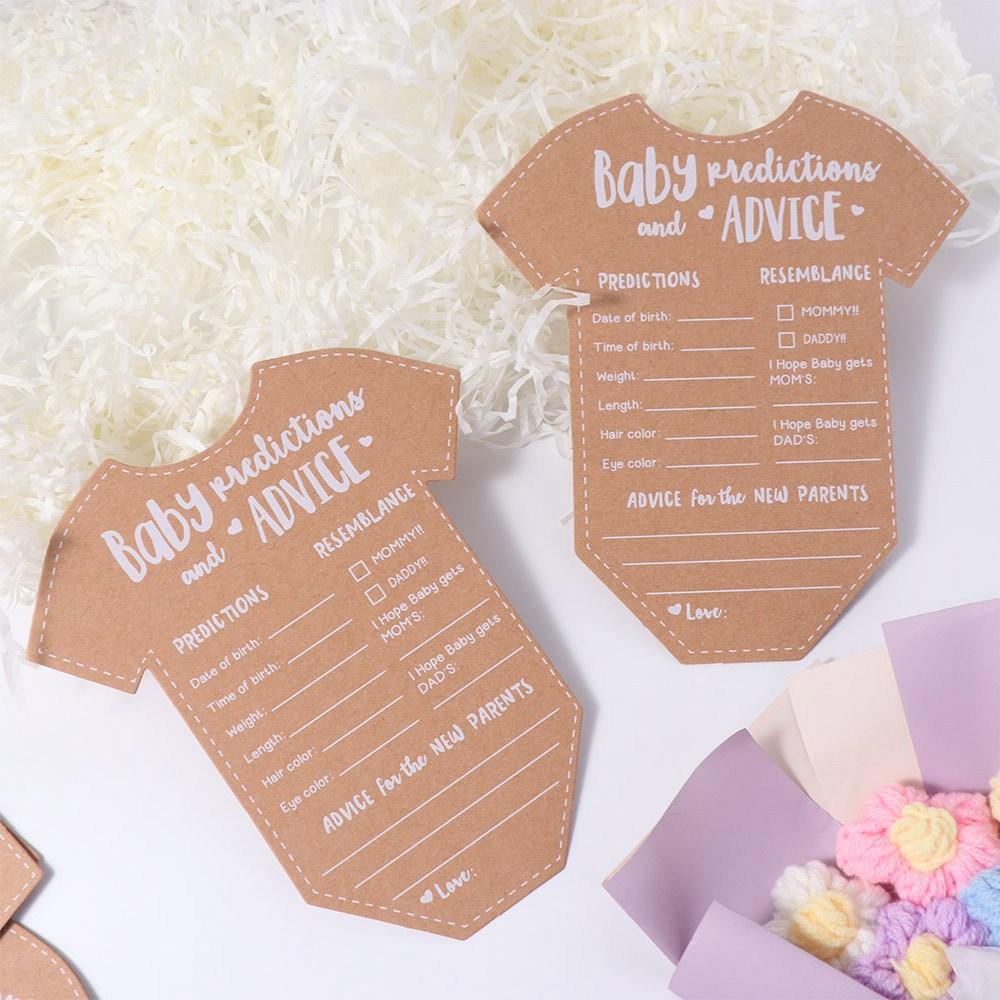 20pcs Kraft Paper Baby Gender Reveal Cards Blessing Gender Advice Cards  Birthday Party Decor