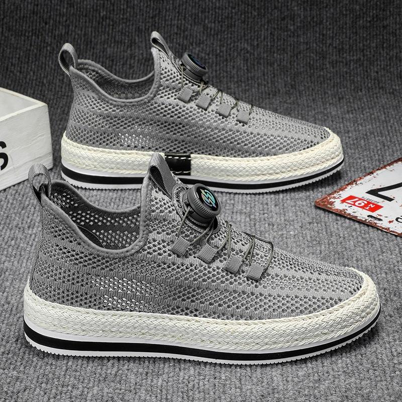 

Big net hollow men s shoes summer 2024 new breathable one-pedal lazy shoes men s straw rotating gusset shoes students 44