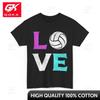 Volleyball Love Shirt Sports Fans Volleyball Players Lovely Crew Neck Breathable Cotton Graphic Casual Tee for Everyday Casual