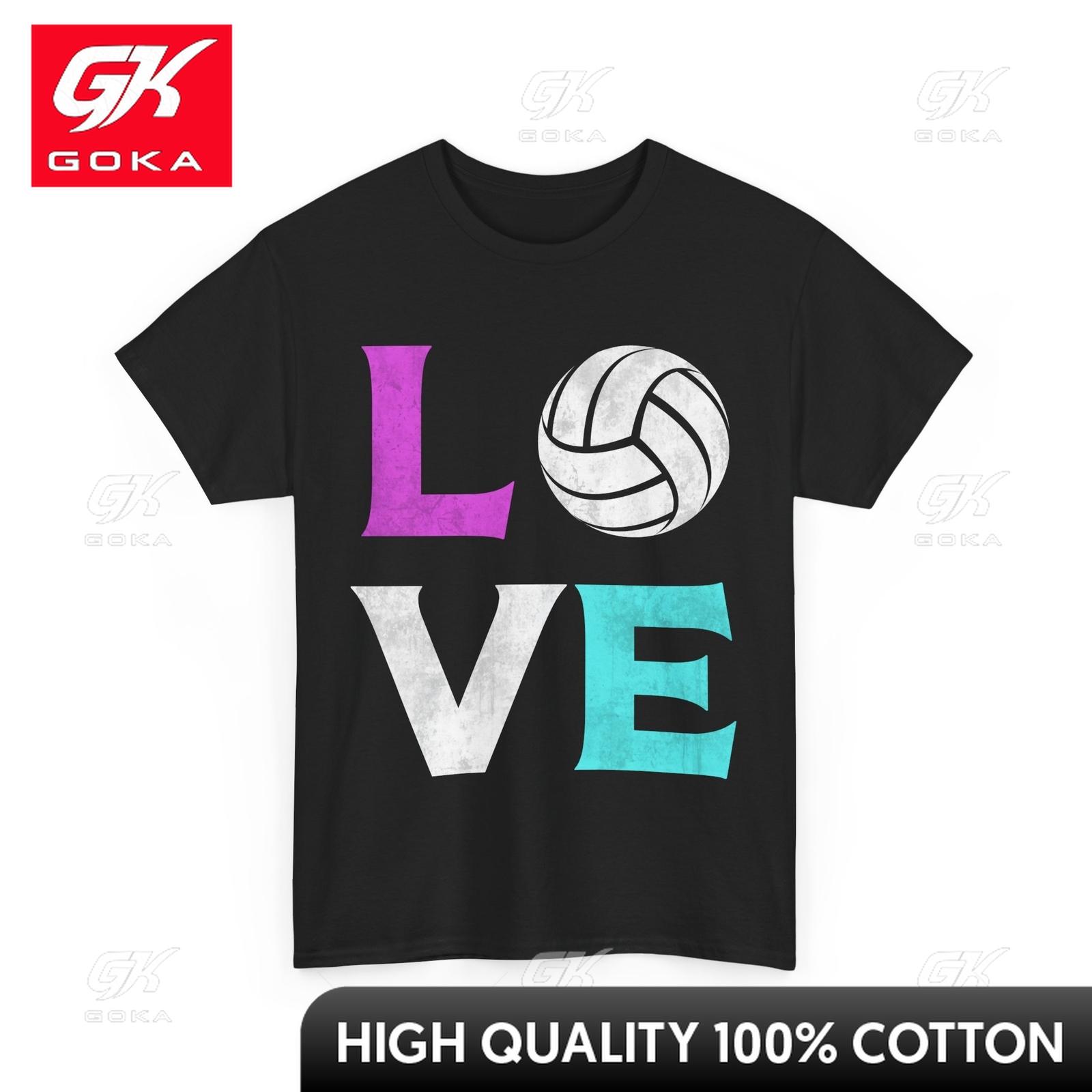 Volleyball Love Shirt Sports Fans Volleyball Players Lovely Crew Neck Breathable Cotton Graphic Casual Tee for Everyday Casual S