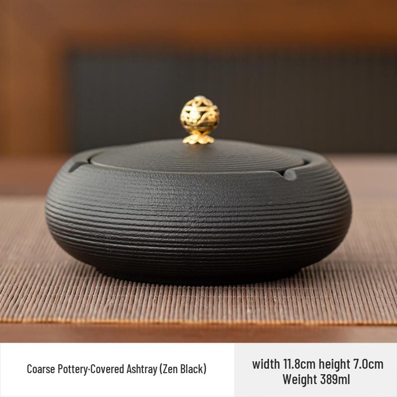 Large Ceramic Ashtray – Creative Retro Chinese Style for Living Room or Office