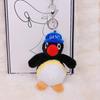 Cartoon Cute Cross-dressing Little Penguin Pendant Cute Plush Doll Holding Fish Keychain Decoration Gift