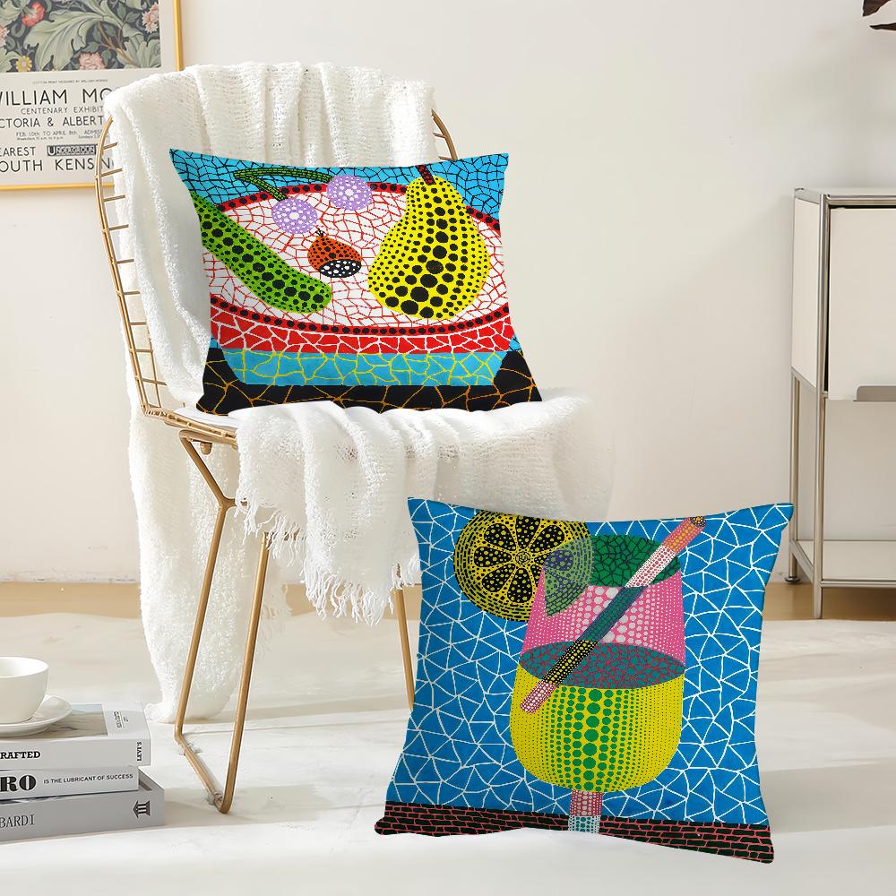 Japanese Artist Yyayoi Kusama Pillow Case Suitable For Bedrooms Living Rooms Cars Home Decoration