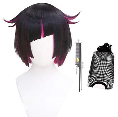 Lilia Vanrouge Cosplay Wig, Costume Accessory, Includes Net and Comb, Dark Purple & Rose