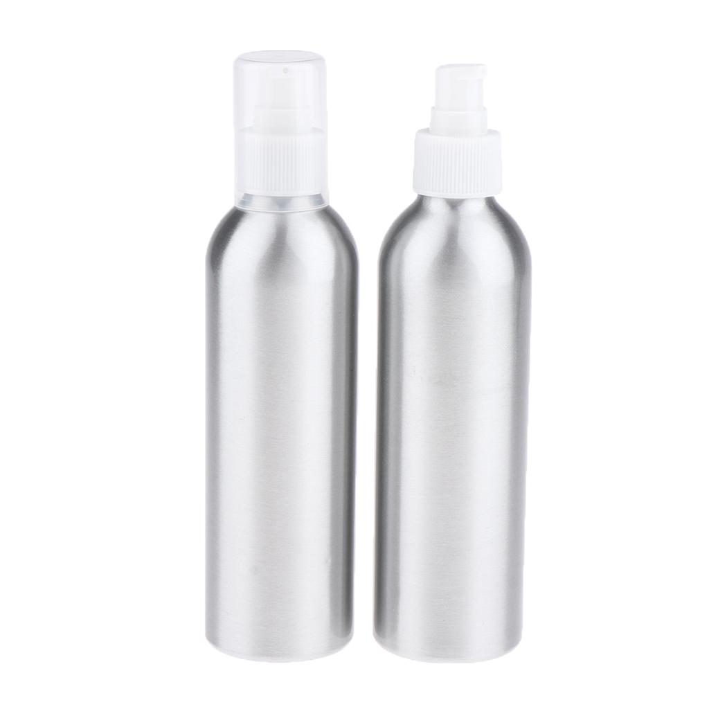 8oz Empty Aluminum Bottle with Pump Containers 2Pcs