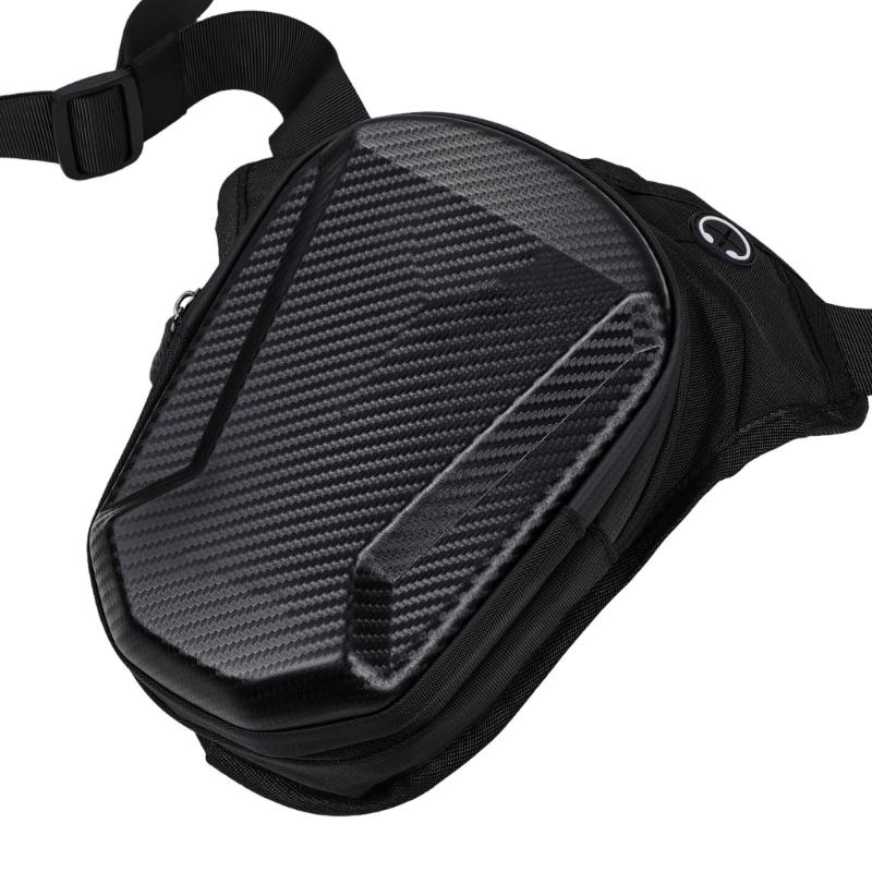 Woven Fabric Motorcycle Leg Bag with Structured Hard Shell, Practical Thigh Utility Pouch for Daily Carry, Small Item Storage, Side Wear