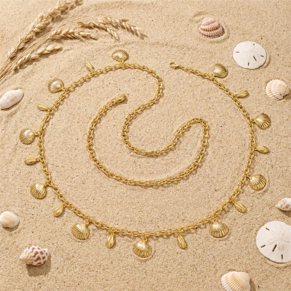Multi-pendant Starfish Waist Chain Shell Beads Belly Chain Imitation Pearl Body Chain  Ladies