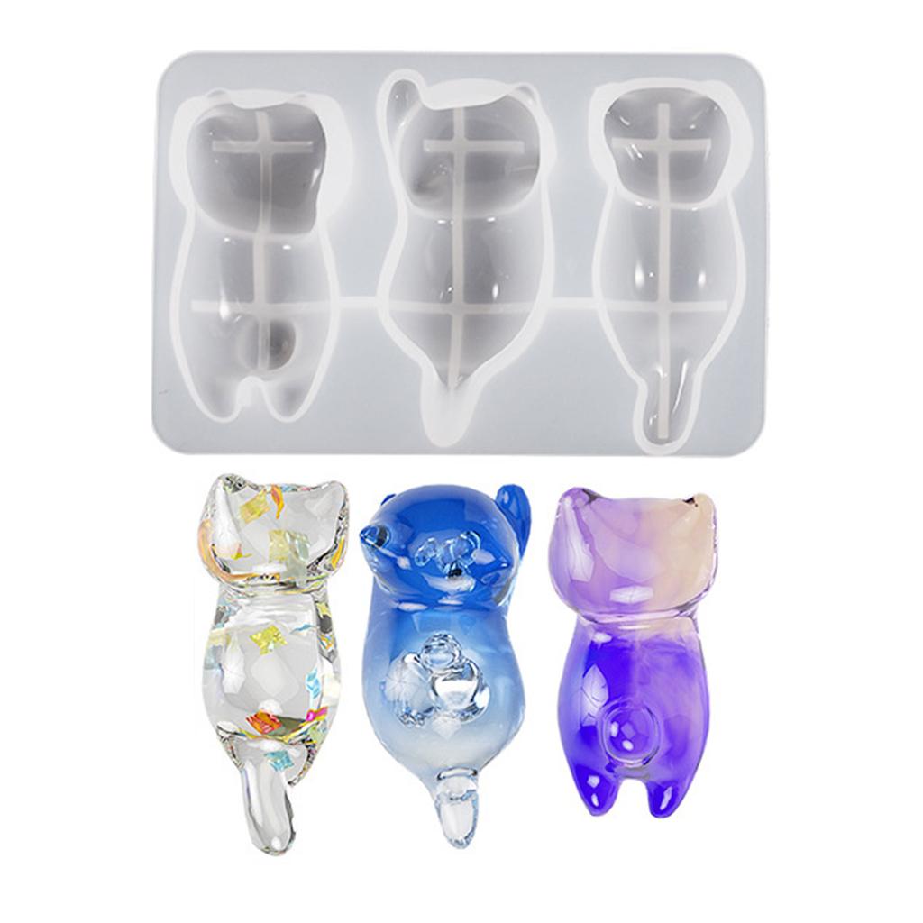 Pendant Molds Keychain Jewelry Mould Small Cat Shape Silicone Keychain Moulds Silicone Material DIY Hand-Making Tools