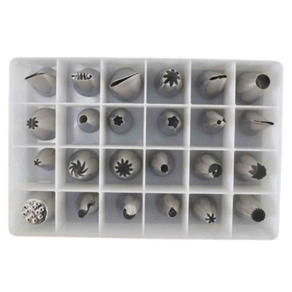 

24PCS Steel Decorating Piping Tip Baking Tool Icing Piping Tip Flower Frosting Nozzles Kitchen Style A