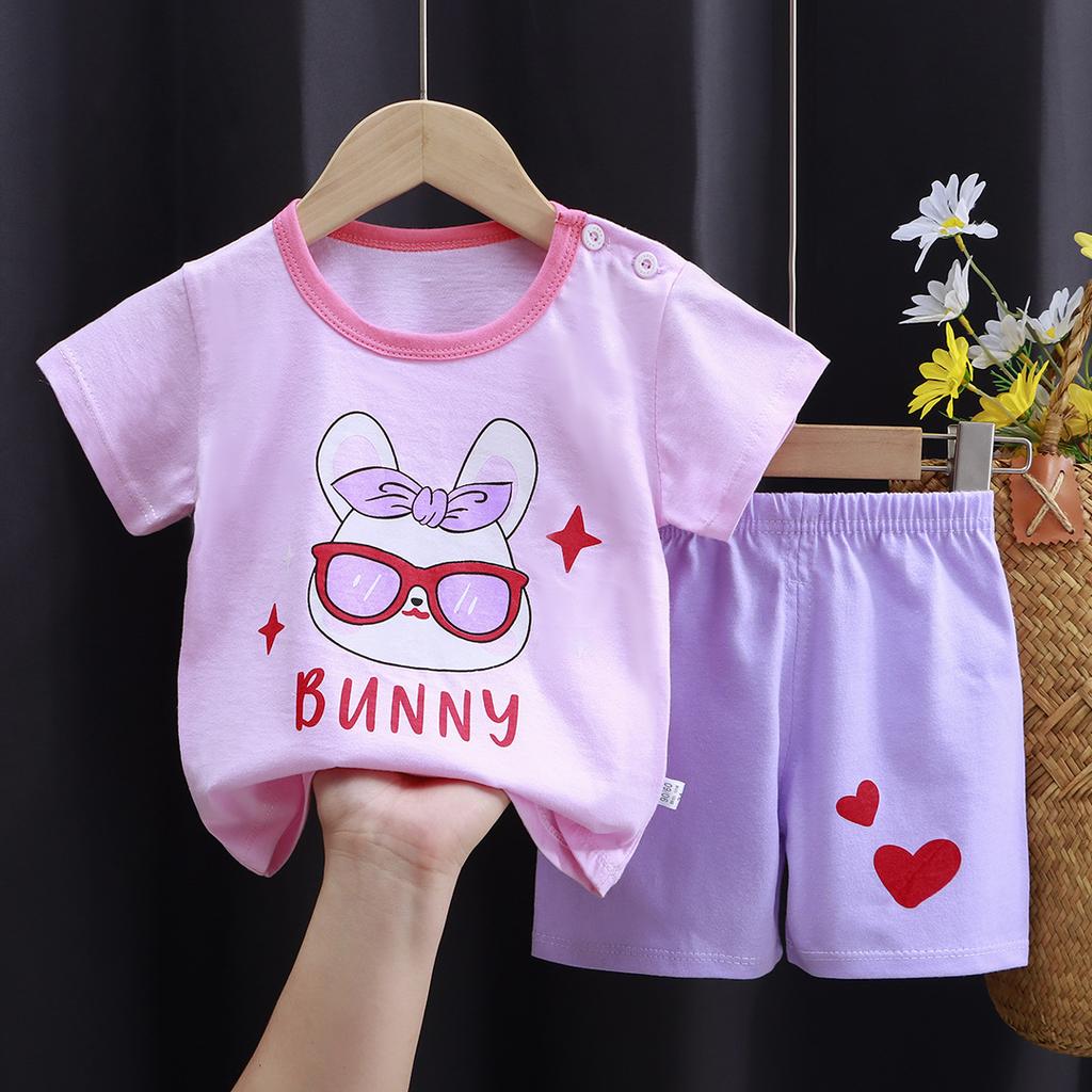 Children's Cotton T-shirt Set - Summer Boys' Casual Short-sleeved Shorts 2-piece Set