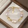 Baroque Freshwater Pearl Bracelet Women Geometric Design Elegant Minimalist Jewelry Handmade Beaded Accessory