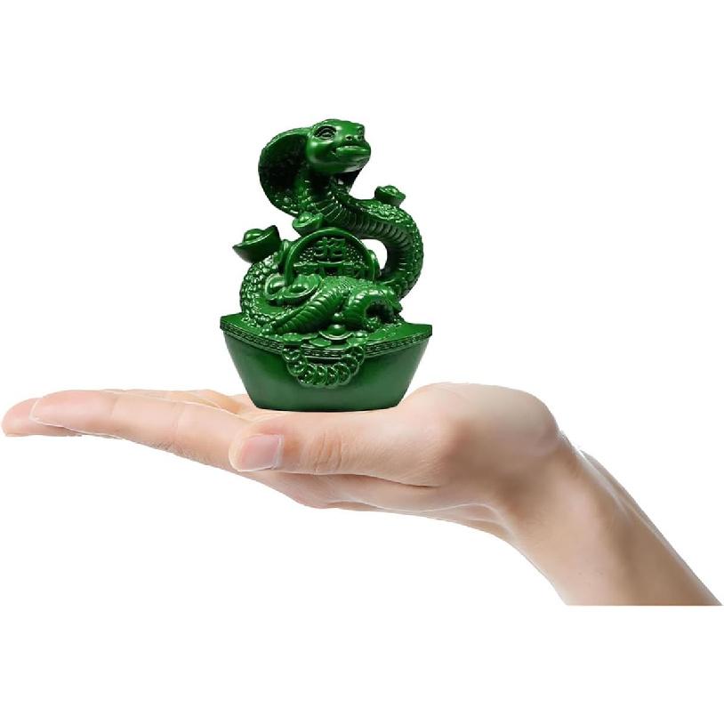 

Snake Statue Small Wooden Chinese Feng Shui Snake Figurines 2025 Year of The Snake Gift Tabletop Ornaments Zodiac Snake Sculpture for Wealth Luck чёрный