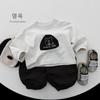 Cartoon Loose Drop Shoulder Long Sleeve Kids T Shirt Casual Unisex Children Tops