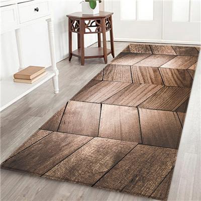 Geometric Wood Grain Kitchen Mat Floor Mat Carpet Door Mats Entrance Non-Slip Floor Rug For Living Rooms Kitchen Rug Carpet