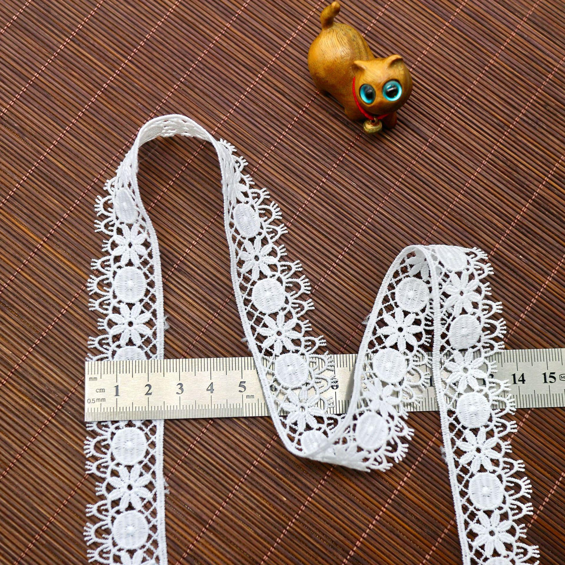 Молочный шелк Водорастворимое кружево с вышивкой Волны, Аксессуары для одежды Декоративные манжеты для юбок WM91834