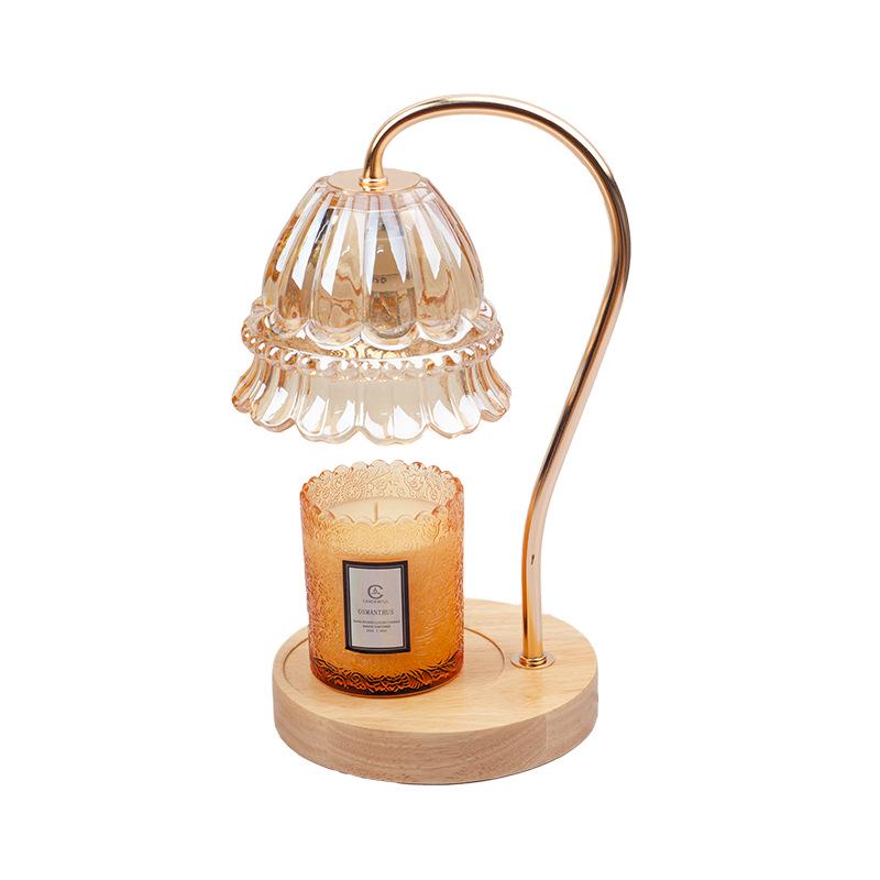 Luxury Glass Aroma Wax Melt Lamp - Fragrance Candle Light for Bedroom, Bedside Table, or Desk. Ideal Decorative Gift.