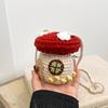 Handgefertigte gehäkelte Pilztasche Verspieltes Stoffweb-Set Mehrfarbig mit Ganzjahres-Charme für Bastelfreunde