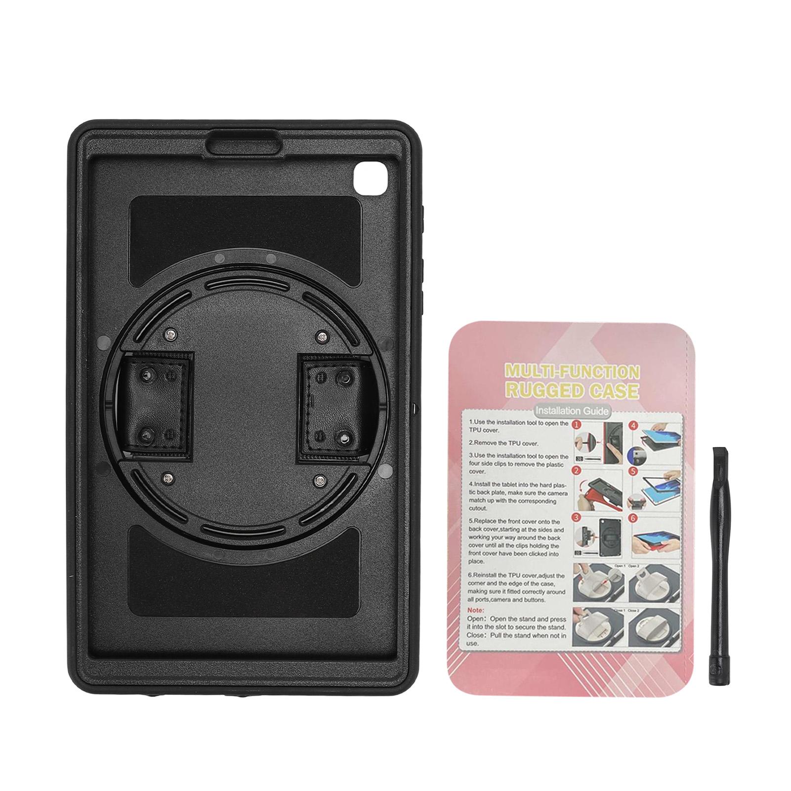 

Rugged Tablet Case Drop Shockproof Tablet Protective Cover with Hand Strap Stand for Gala Black