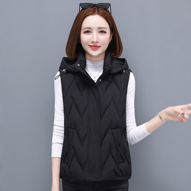 Middle-aged women's autumn and winter coats, vests, vests, middle-aged winter clothes, warm down cotton clothes, vests
