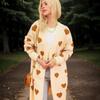 TIFICY Women's Fashion Casual Fall Winter Love Letter Print Long Sleeve V-Neck Sweaters