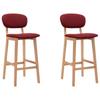 Day and Night - Day and Night Kitchen Stools 2 Units Red Wine Red Fabric