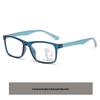 Women's Fashion Ultra-Light Progressive Multifocal Reading Glasses - Square Frame, Anti-Blue Light, Near & Far Vision.