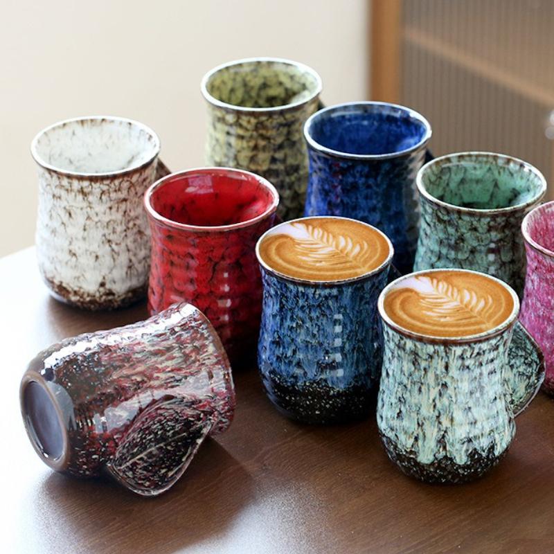 Ceramic Kiln Cup Coffee Cup Creative Hand Warmer Mug Large-Capacity Water Cup Steam Pitcher byChin