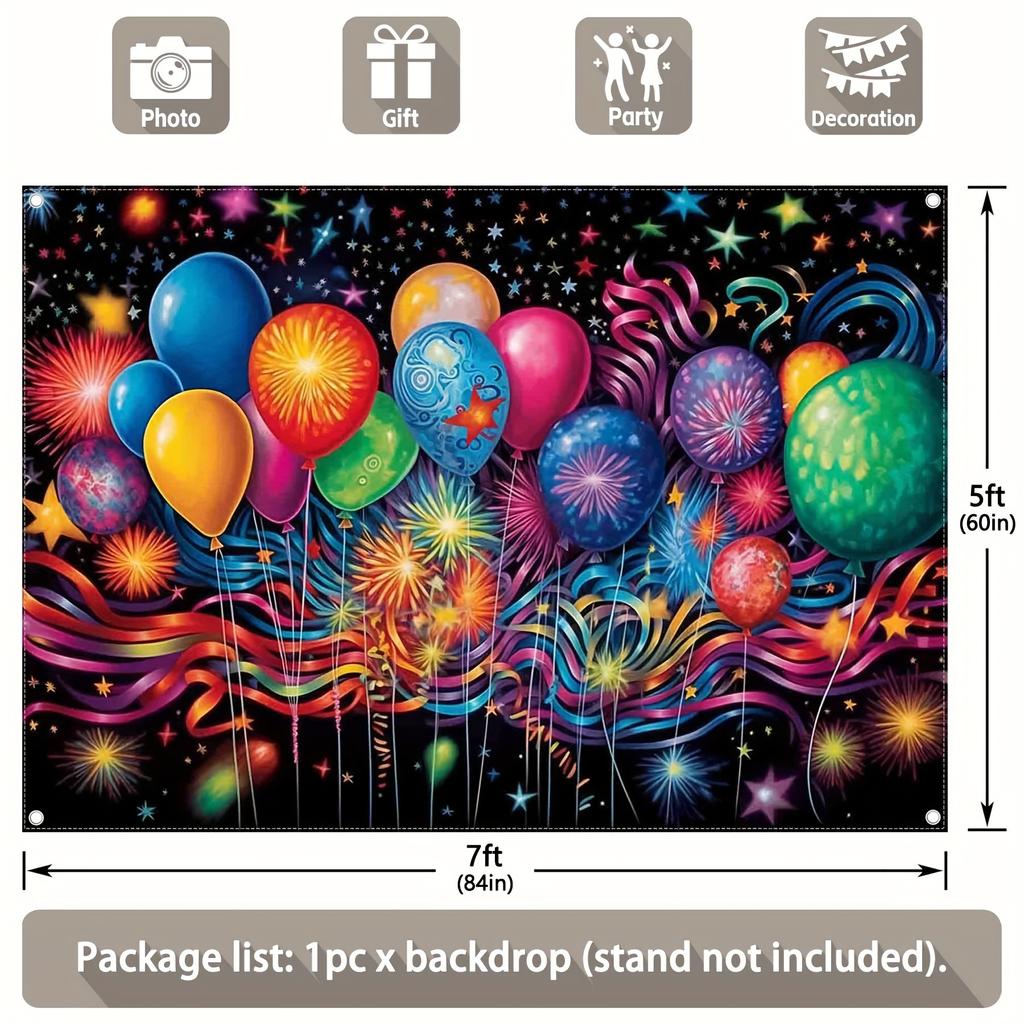 Carnival Photographic Background Masquerade Carnival Colorful Balloon Background Fireworks Festival Party Gift Decorations