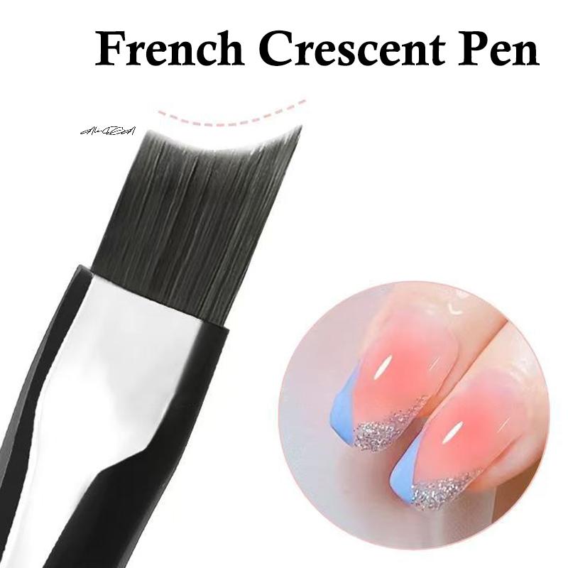 DIY Nail Art Brush Pen French Crescent Acrylic Gradient UV Gel Painting Drawing Flowers Manicure Tools for Salon