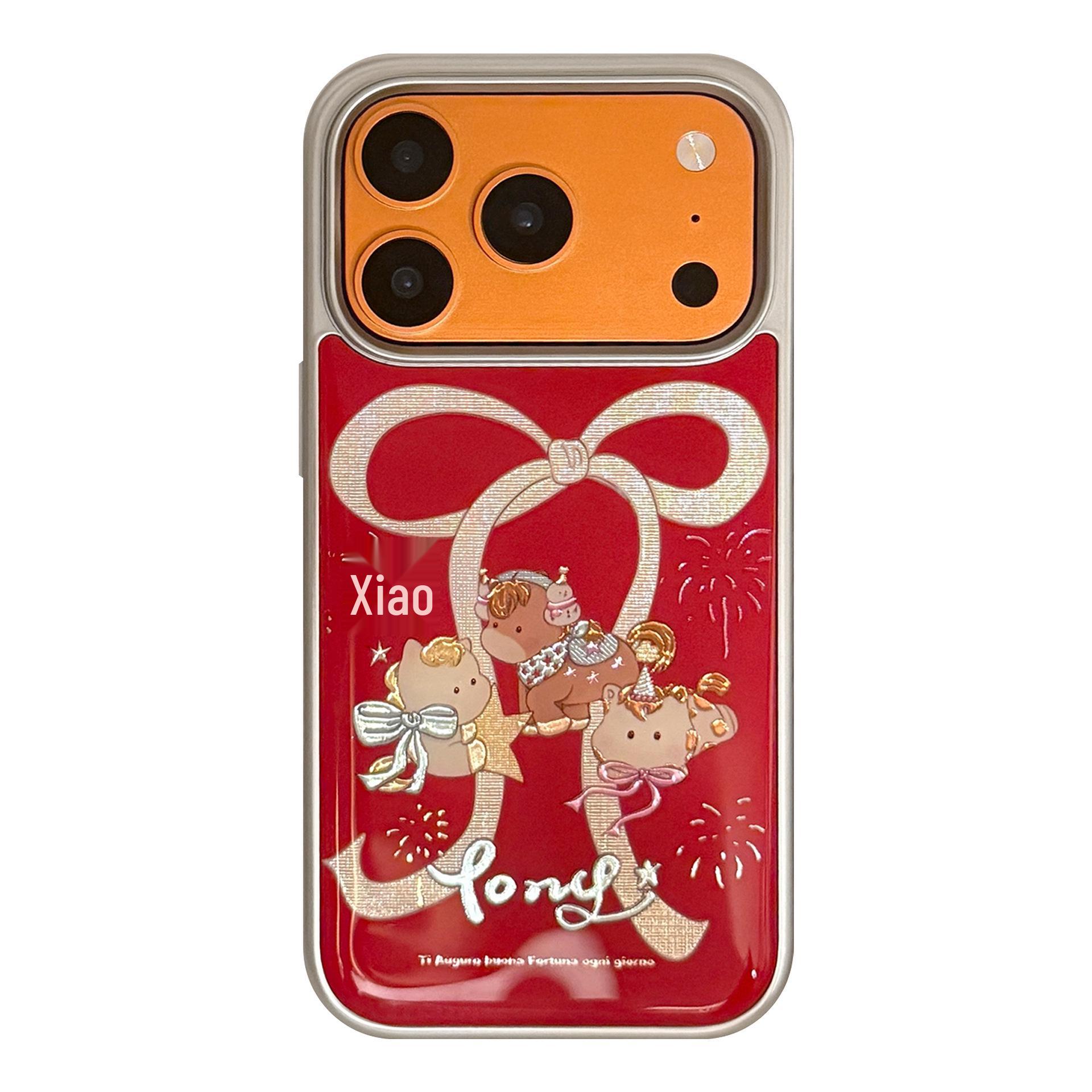 Gold Foil Fireworks Horse Epoxy Case for iPhone 13/14/15/16/17 Pro/Max - Drop-Proof 17 Pro