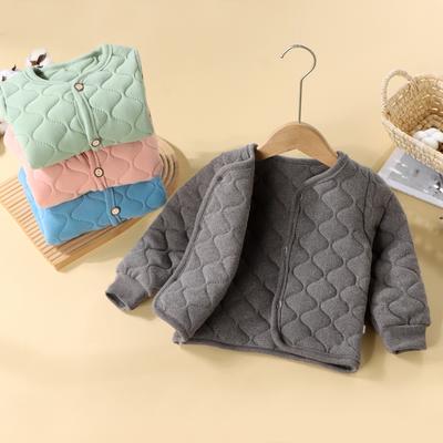 Children's Autumn and Winter Warm Liner Cotton-padded Jacket with Velvet Thickening Inside, Boys and Girls Wear Warm Children's Jackets Outside