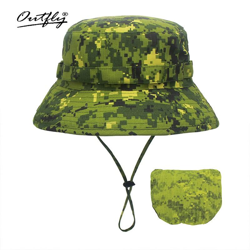 Męski Kapelusz Bucket Kamuflaż UPF50 Ochrona Przeciwsłoneczna Szerokie Rondo Składany Outdoor Turystyka Wędkowanie Kemping Duża Głowa