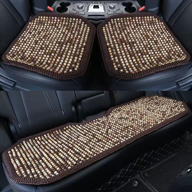Breathable Bodhi Seed Car Seat Cushion - Universal 3-Piece Set for All Seasons and Office Use