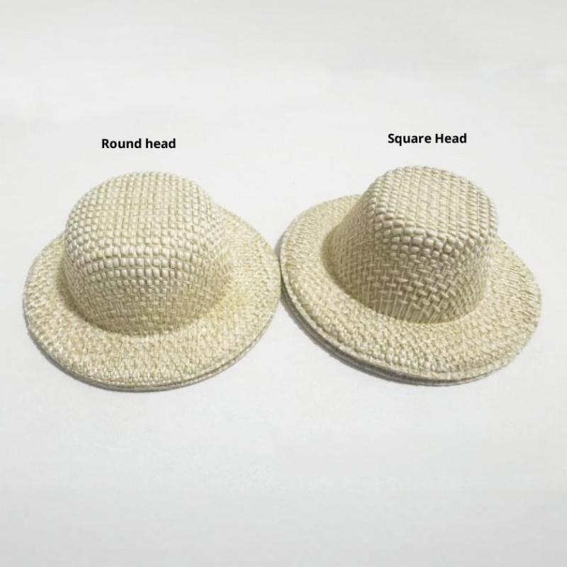Mini Straw Hat DIY Craft Accessories 10Pcs Imitation Woven Tiny Hat Pendants for Jewelry Making Scrapbook Supplies