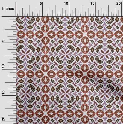 Cotton Flex Fabric Floral Flame Stitch Print Fabric BTY 40 Inch Wide