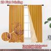 2D flat printing 2pcs Curtain Window Drapes Autumn Leaves on Orange Digital Printed Polyester Drapes Family Party Decoration for