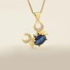 Nidin New Arrival Classic Crab Pendant Necklace for Women 4 Colors Cubic Zirconia Moon & Crab Choker Multicolor Fashion Jewelry
