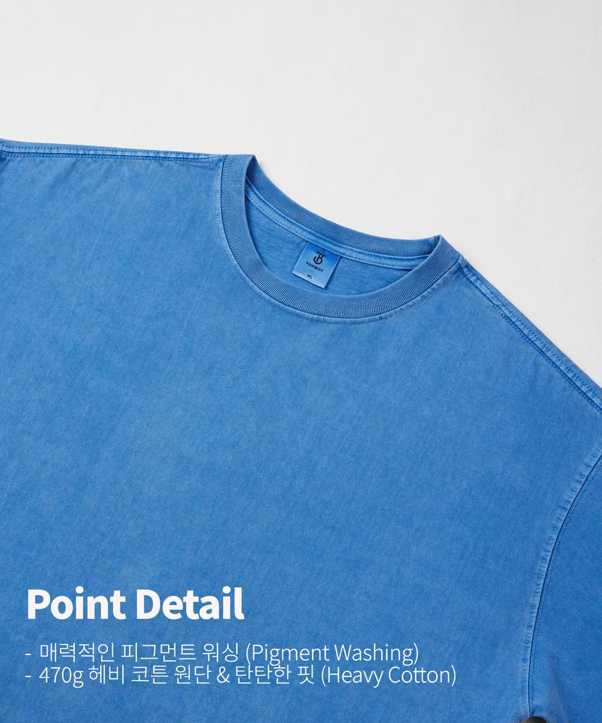 TOPBOY Heavy Duty Pigment Oversized Short Sleeve T-Shirt Dusty Blue