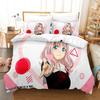 Kaguya Sama Love Is War Bedding Set 3PCS Kaguya Shinomiya Maid Outfit Red Heart Background Anime Print Duvet Cover All Sizes